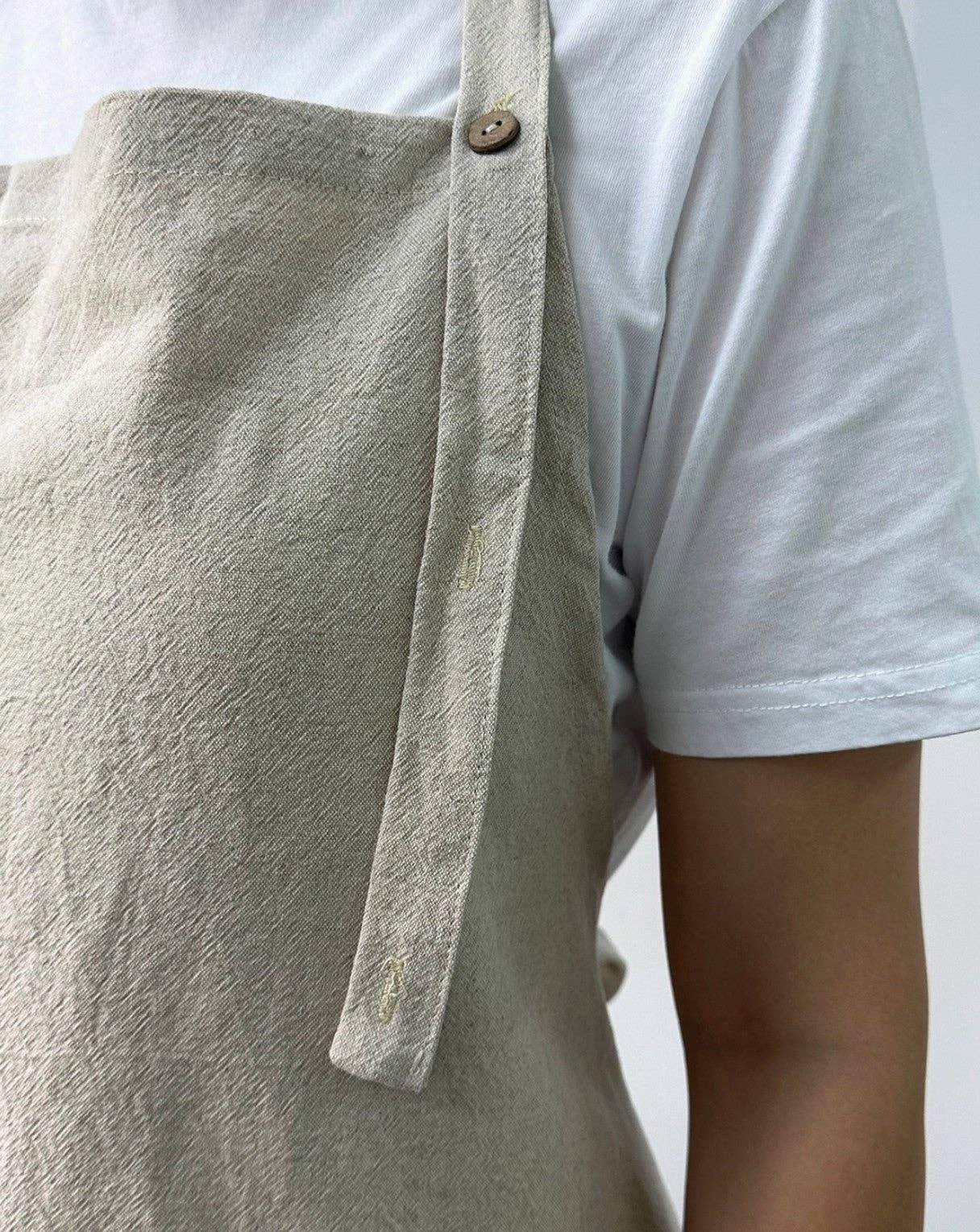 Simple Linen Apron with Pockets - Songbird Gifts
