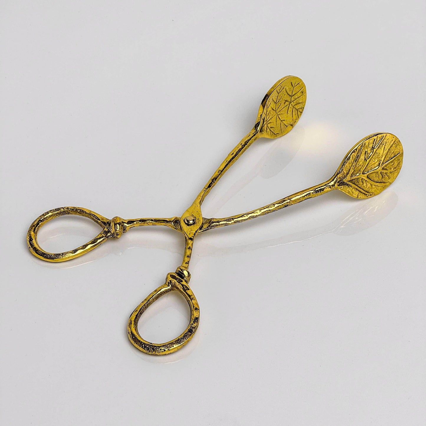 Vintage-Style Brass Leaf Serving Tongs - Songbird Gifts
