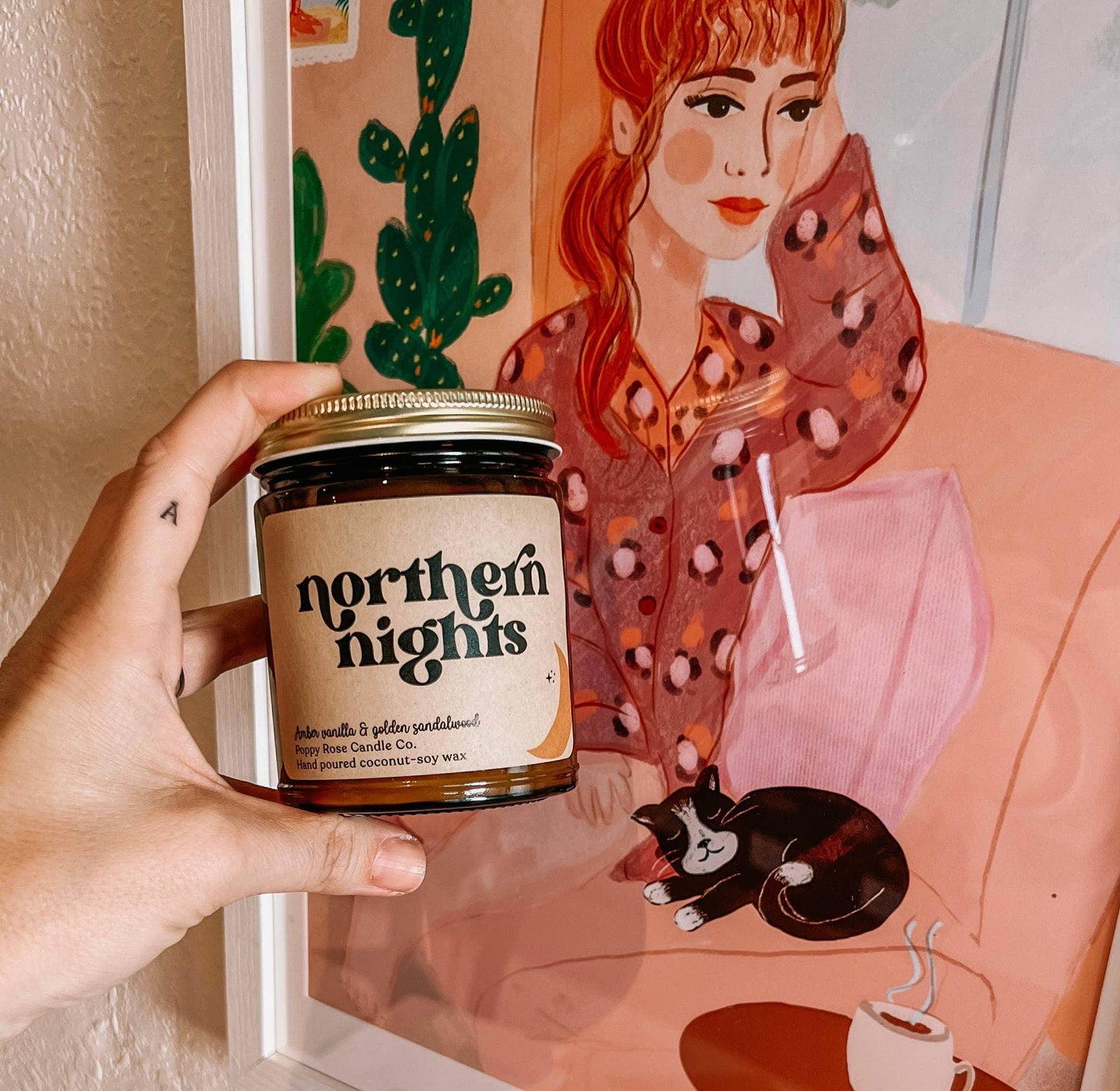 Northern Nights 8 oz coconut wax amber jar candle - Songbird Gifts
