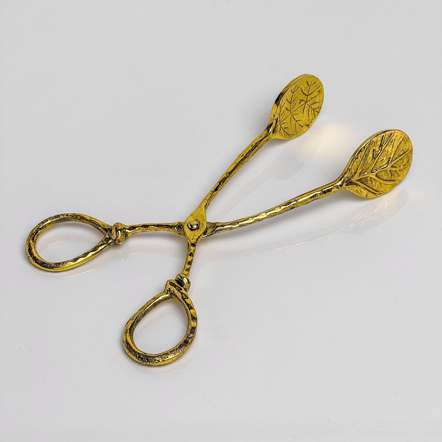 Vintage-Style Brass Leaf Serving Tongs - Songbird Gifts