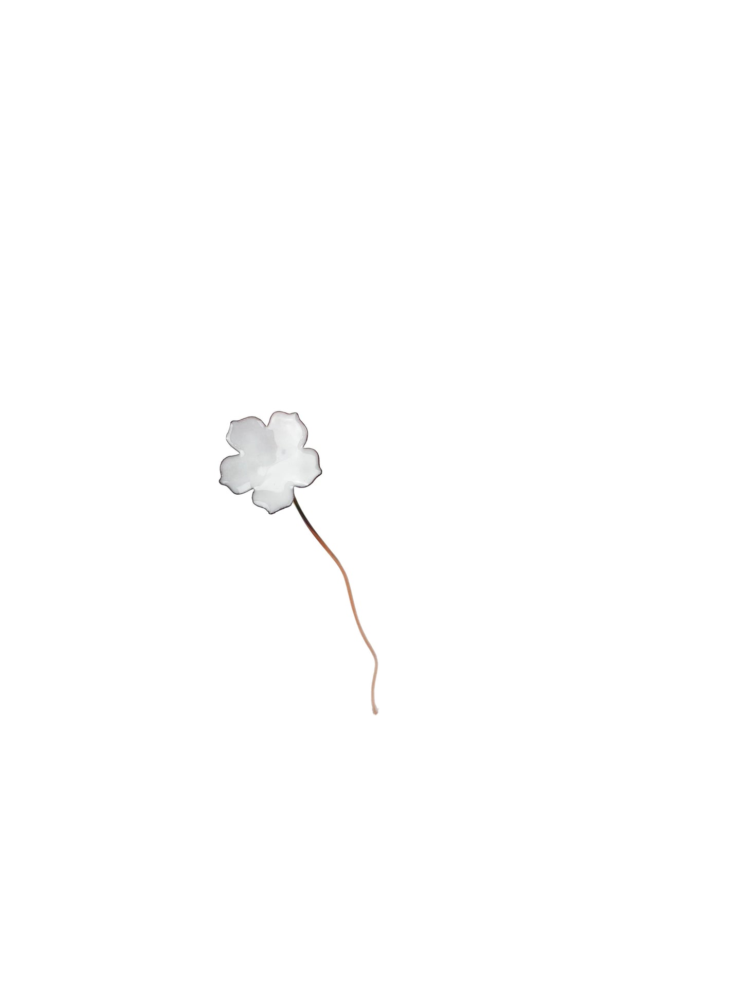 Enamel 5 Petal Flower Stem