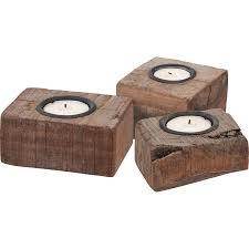 Wood Block Candle Holders - Songbird Gifts