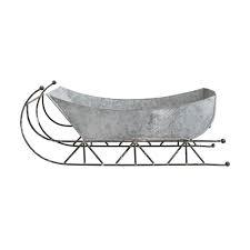 Creative Co-Op 27-1/2"L x 11-1/2"W x 10-3/4"H Galvanized Metal Sleigh - Songbird Landscape Supply