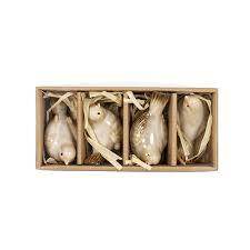 NALIN BIRD FIGURES WHITE, SET OF 4 | - Songbird Gifts