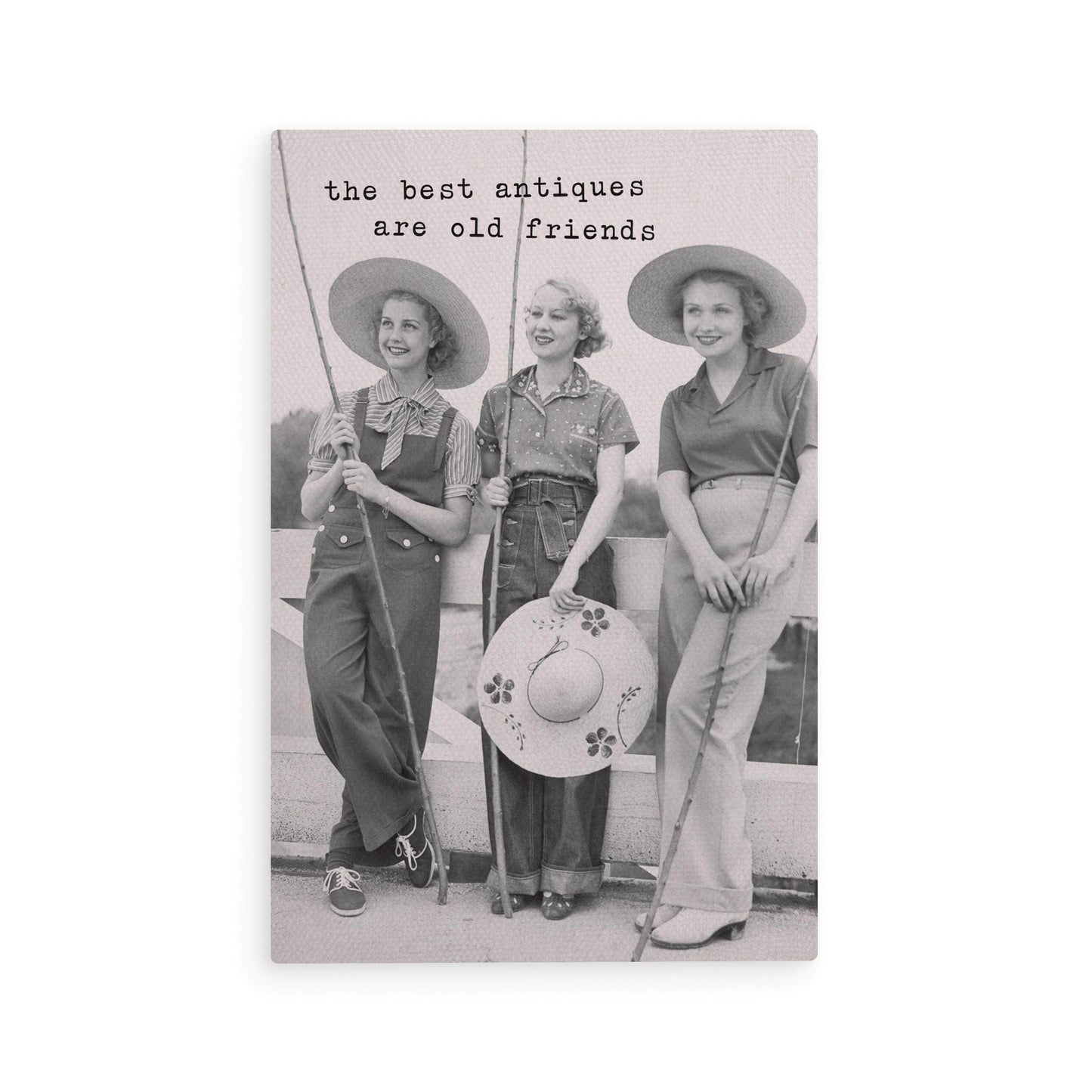 The Best Antiques Are Old Friends Wooden Postcard - Songbird Gifts