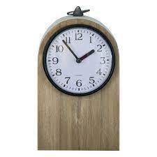 White Rustic Wood Battery Operated Table Clock - Songbird Gifts