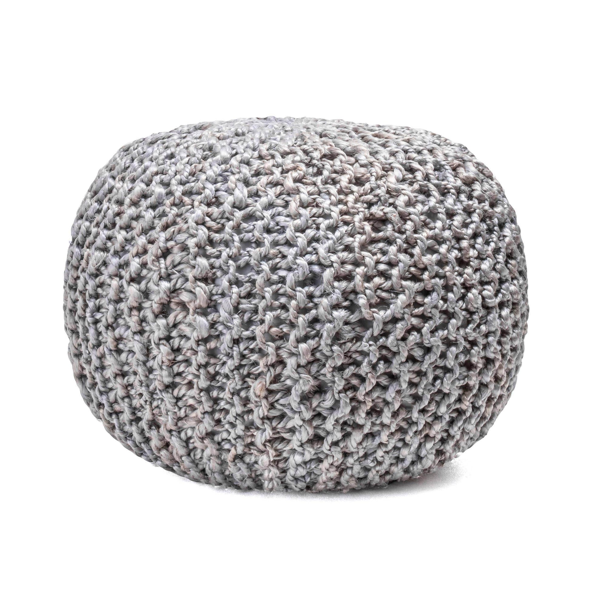 York Classic Knitted Solid Jute Filled Ottoman Pouf - Songbird Gifts