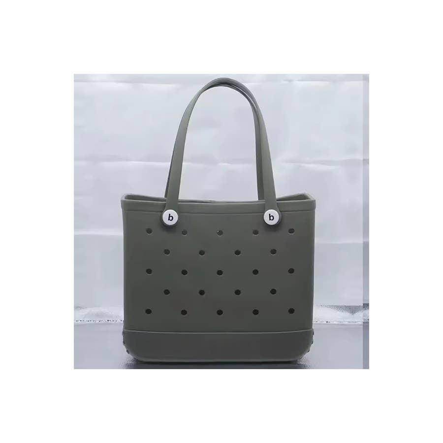 Summer Rubber Tote Solid Color Jelly Beach Bags - Songbird Gifts