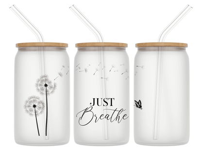 Just Breathe 16oz Libbey Glass Tumbler - Songbird Gifts