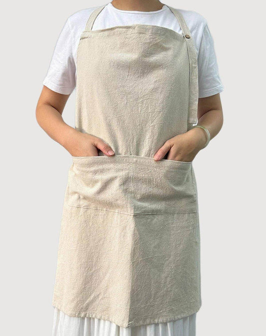 Simple Linen Apron with Pockets - Songbird Gifts