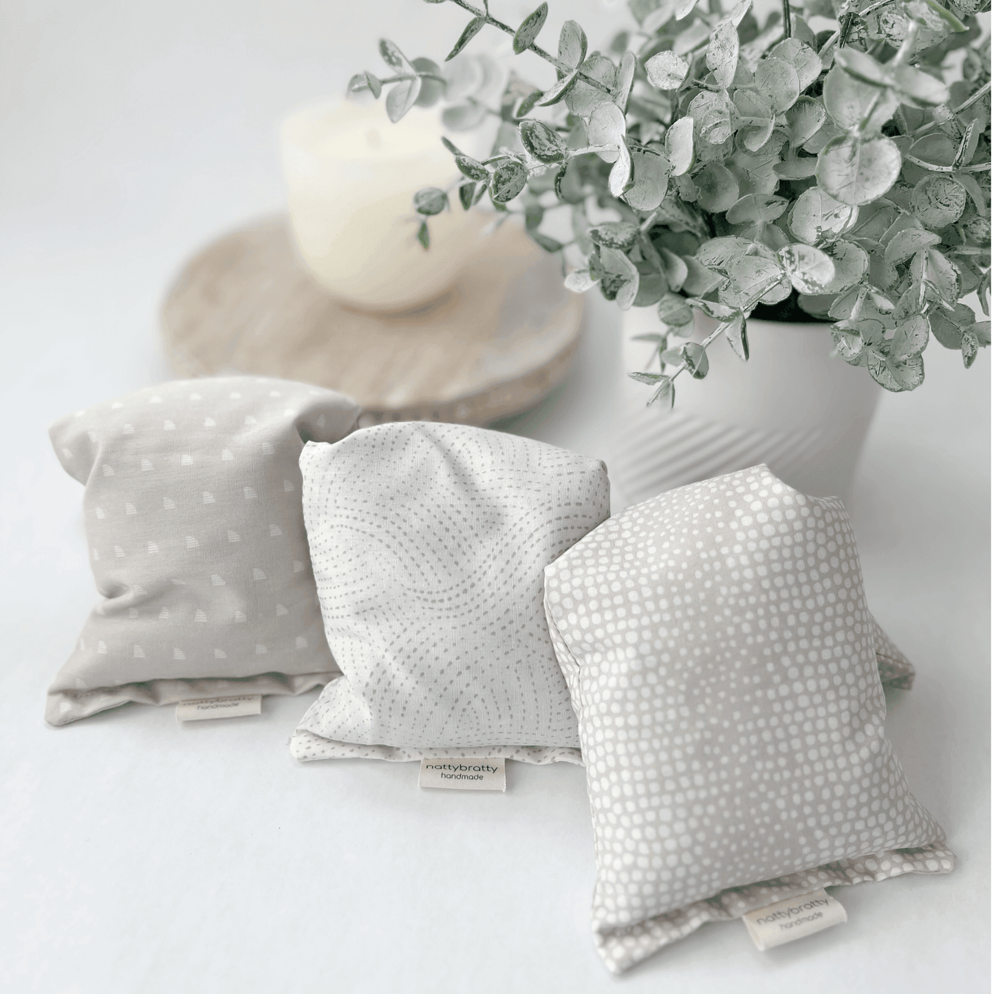 Eye Pillow - Fresh Neutrals - Migraine Mask - Hot/Cold Pack - Songbird Gifts