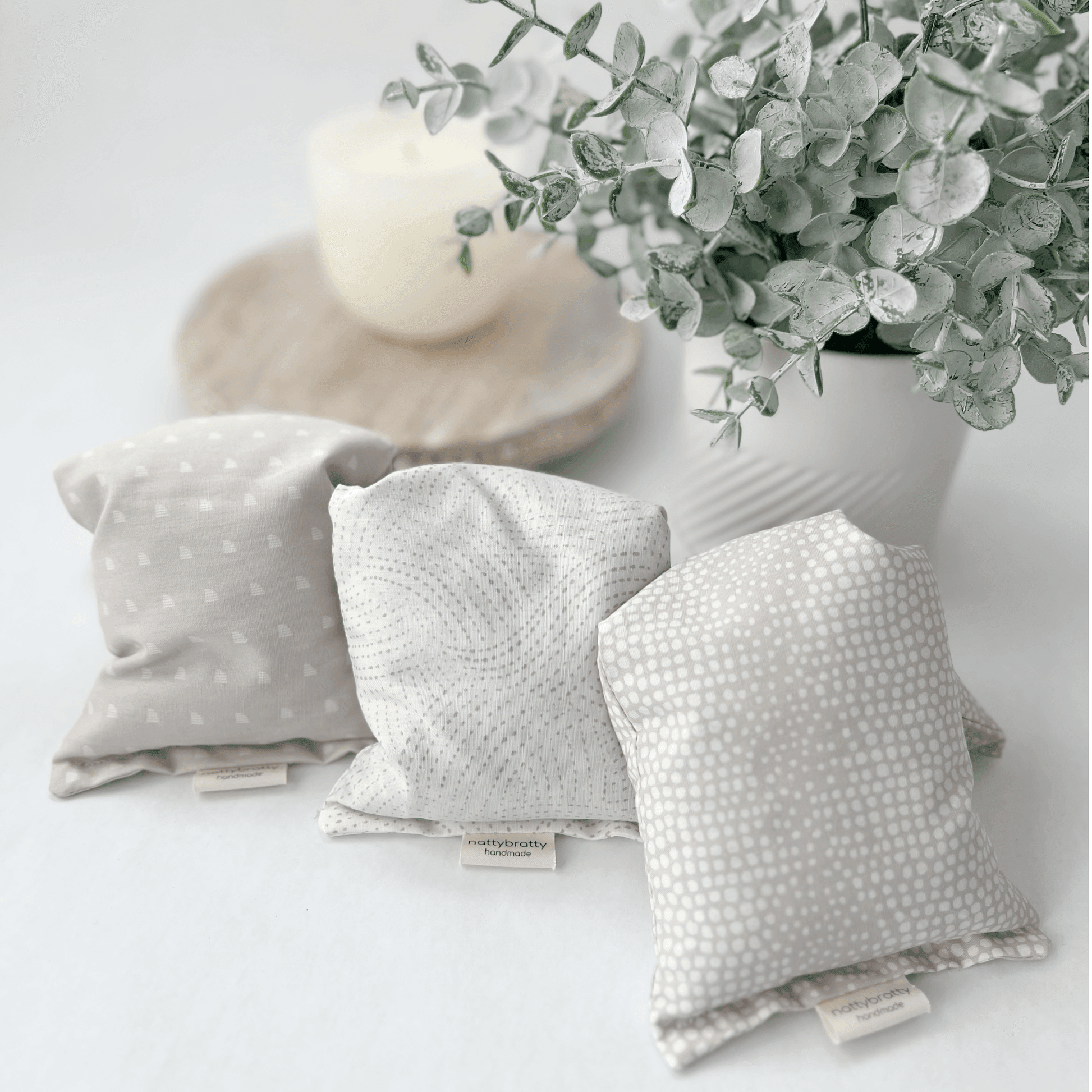 Eye Pillow - Fresh Neutrals - Migraine Mask - Hot/Cold Pack - Songbird Gifts