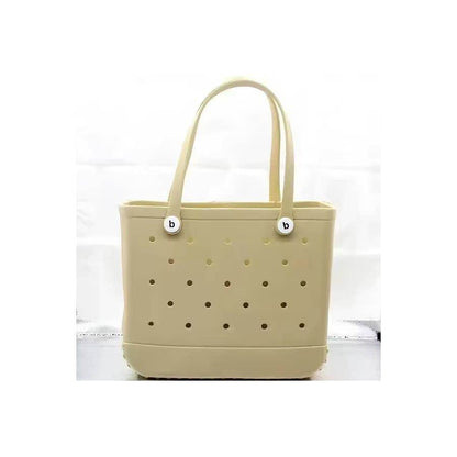 Summer Rubber Tote Solid Color Jelly Beach Bags - Songbird Gifts