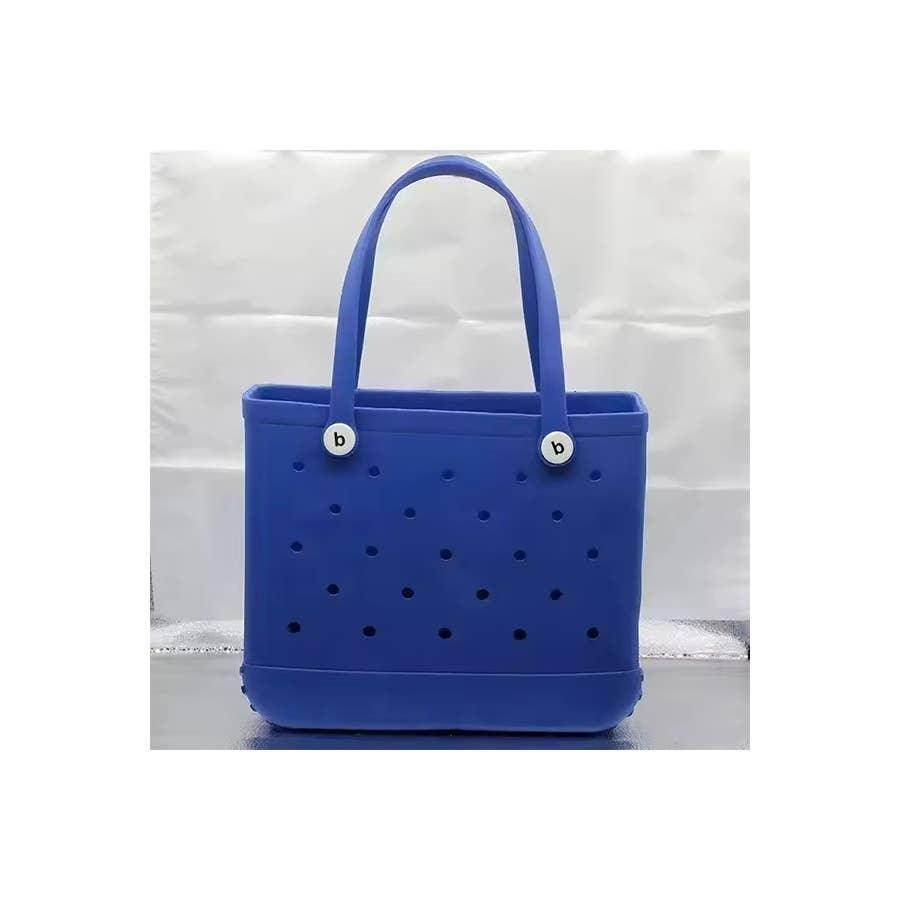 Summer Rubber Tote Solid Color Jelly Beach Bags - Songbird Gifts