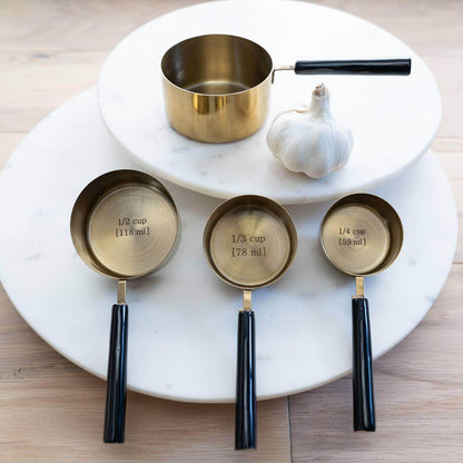 Gold & Black Enamel Handle Measuring Cups S/4 - Songbird Gifts