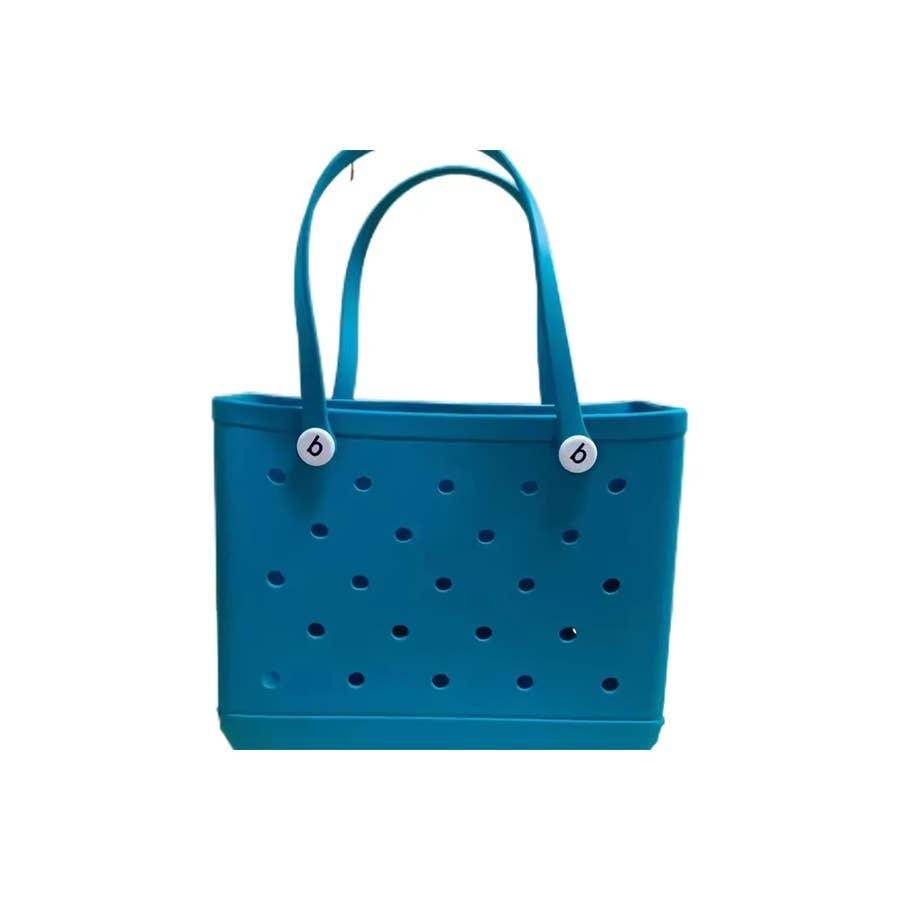Summer Rubber Tote Solid Color Jelly Beach Bags - Songbird Gifts