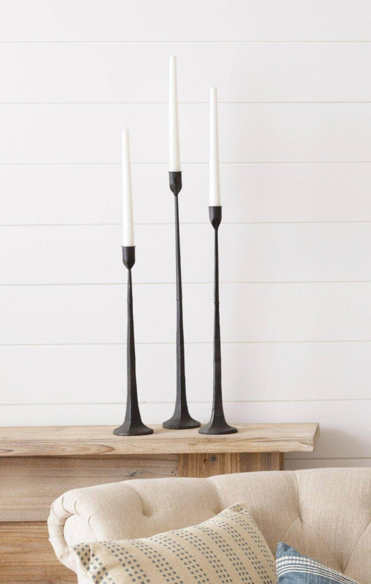 Hand Forged Metal Candle Holders (Set Of 03) - Songbird Gifts