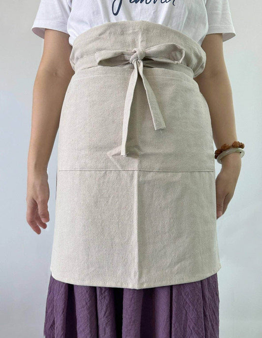 Linen Half Apron with Pockets - Songbird Gifts