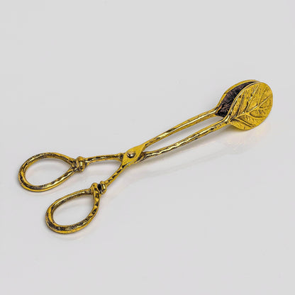Vintage-Style Brass Leaf Serving Tongs - Songbird Gifts