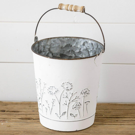 Bucket - Embossed Wildflowers (PC) - Songbird Gifts