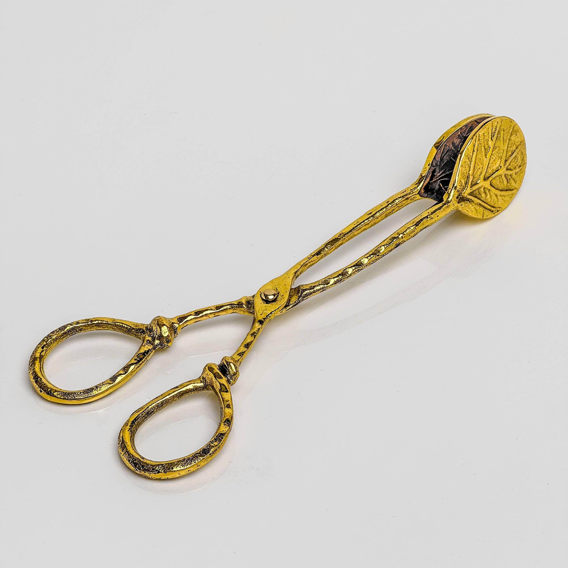 Vintage-Style Brass Leaf Serving Tongs - Songbird Gifts
