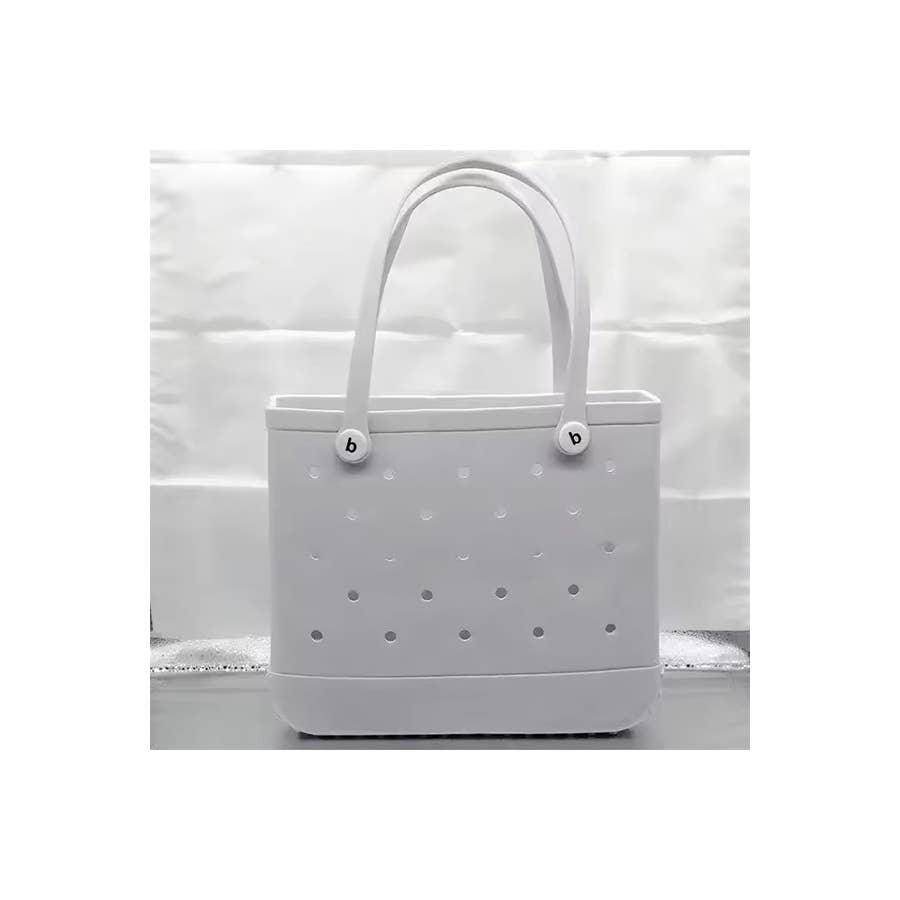 Summer Rubber Tote Solid Color Jelly Beach Bags - Songbird Gifts