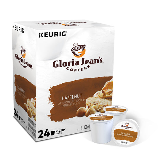 Gloria Jean's Hazelnut Coffee, Medium Roast, 0.33 oz. Keurig® K-Cup® Pods, 24/Box - Songbird Landscape Supply