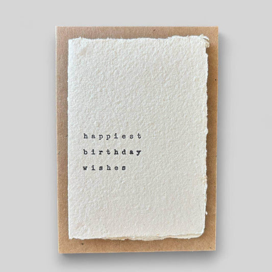 Handmade typewritten birthday card - Songbird Gifts
