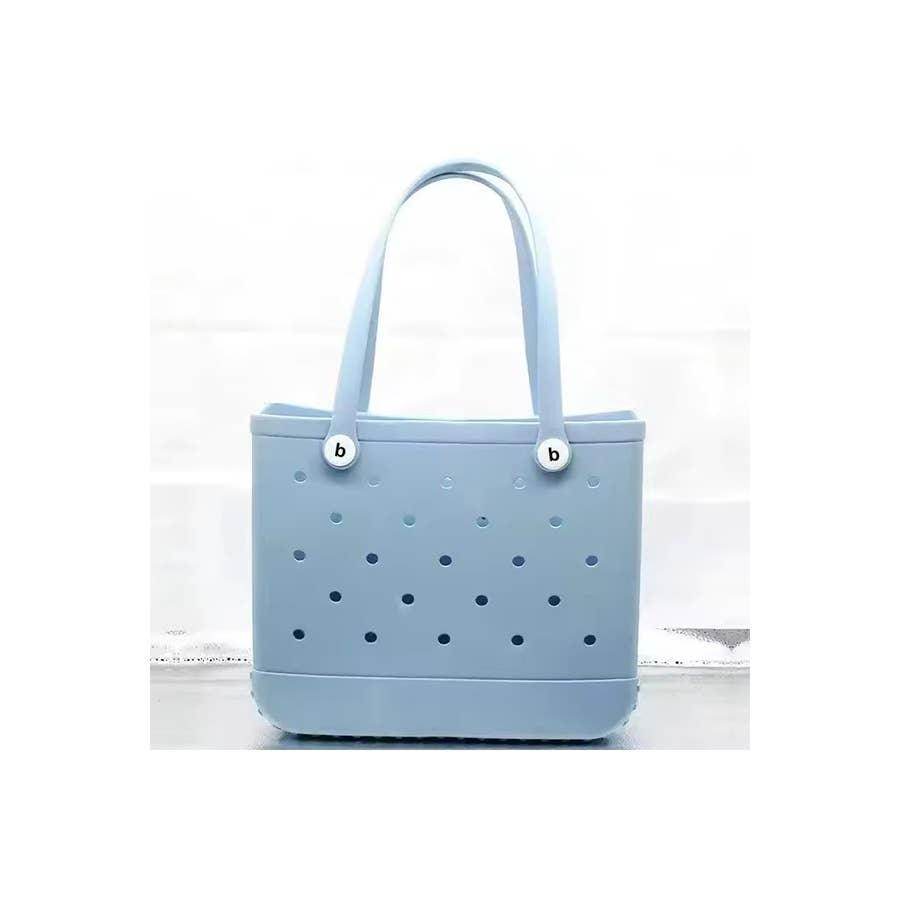 Summer Rubber Tote Solid Color Jelly Beach Bags - Songbird Gifts