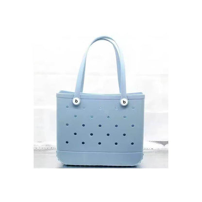 Summer Rubber Tote Solid Color Jelly Beach Bags - Songbird Gifts