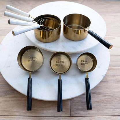 Gold & Black Enamel Handle Measuring Cups S/4 - Songbird Gifts