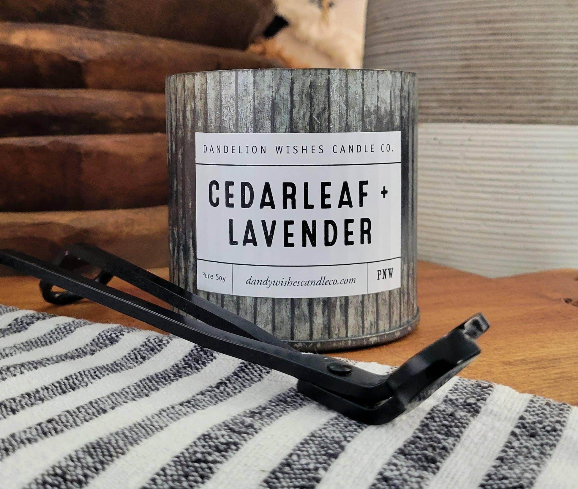 12 oz. Rustic Galvanized Tin Candle - Songbird Gifts