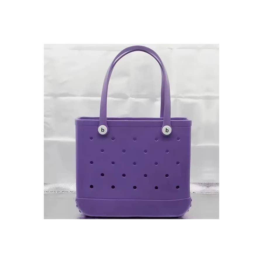 Summer Rubber Tote Solid Color Jelly Beach Bags - Songbird Gifts
