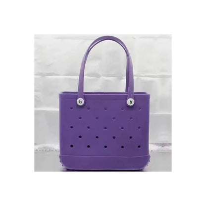 Summer Rubber Tote Solid Color Jelly Beach Bags - Songbird Gifts