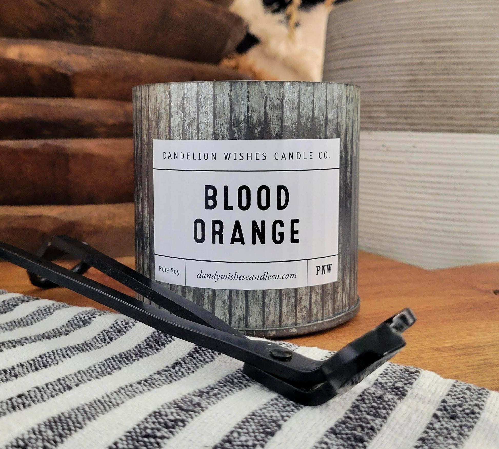 12 oz. Rustic Galvanized Tin Candle - Songbird Gifts