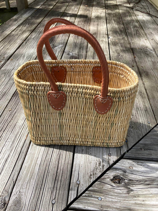 Small Tote, Salmon Handles - Songbird Gifts