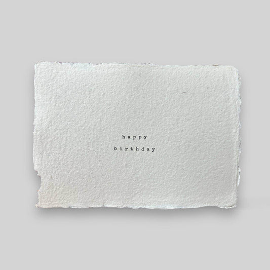 Handmade typewritten birthday postcard  - Songbird Gifts