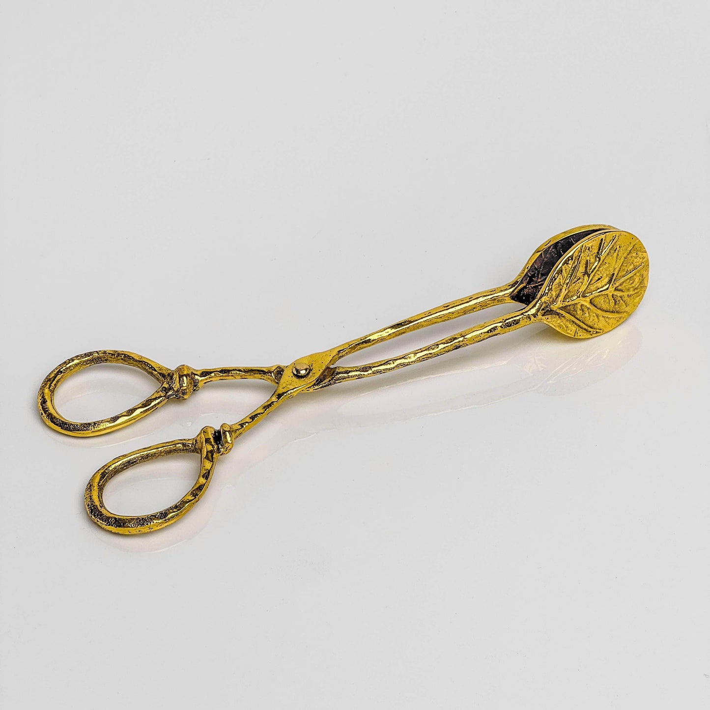 Vintage-Style Brass Leaf Serving Tongs - Songbird Gifts