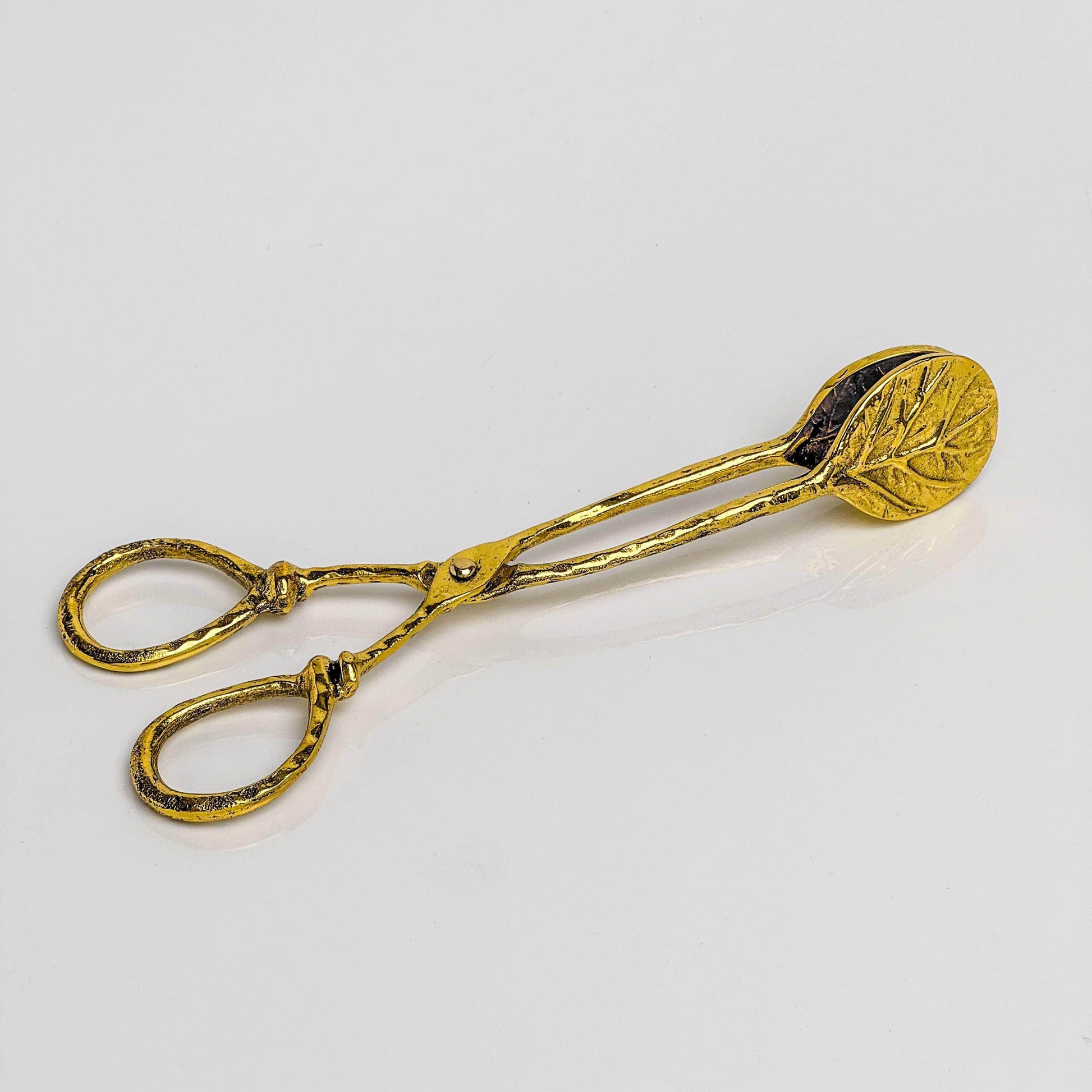 Vintage-Style Brass Leaf Serving Tongs - Songbird Gifts