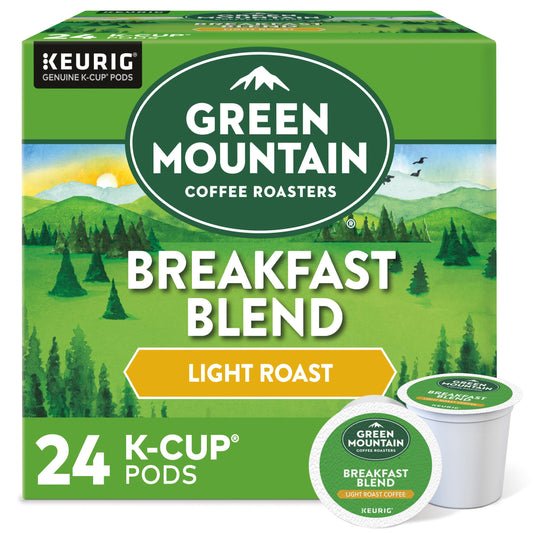 Green Mountain Coffee Roasters Breakfast Blend, Single-Serve Keurig K-Cup Pods, Light Roast Coffee, 24 Count - Songbird Landscape Supply
