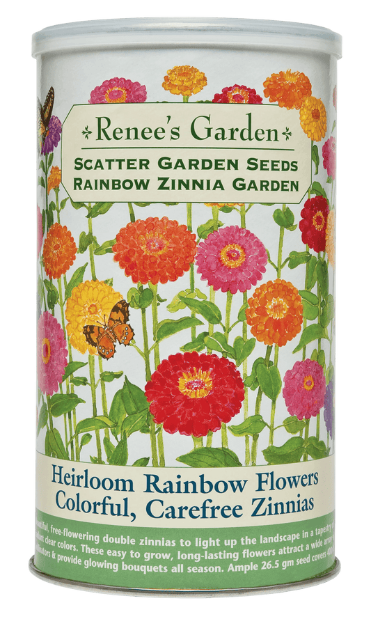 Zinnia Rainbow Scatter Can - Renee's Garden - Songbird Gifts