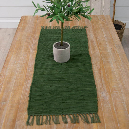 Table Runner - Chindi Weave, Green - Songbird Gifts