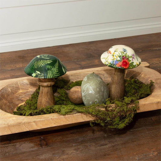 Mango Wood Enamel Mushrooms - Songbird Gifts