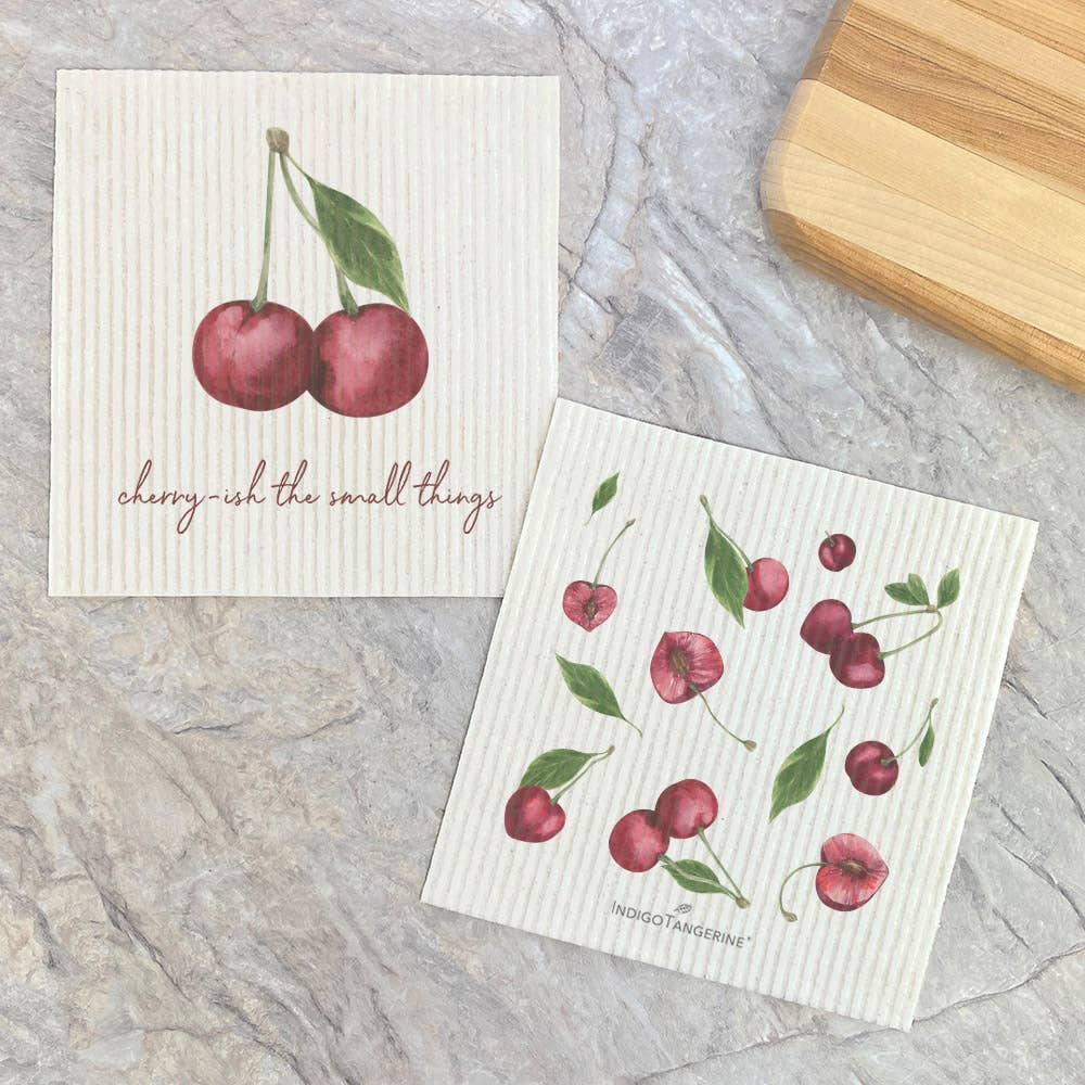 Cherry-ish and Cherry Pattern - 2pk Dish Cloth