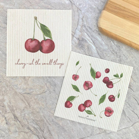 Cherry-ish and Cherry Pattern - 2pk Dish Cloth