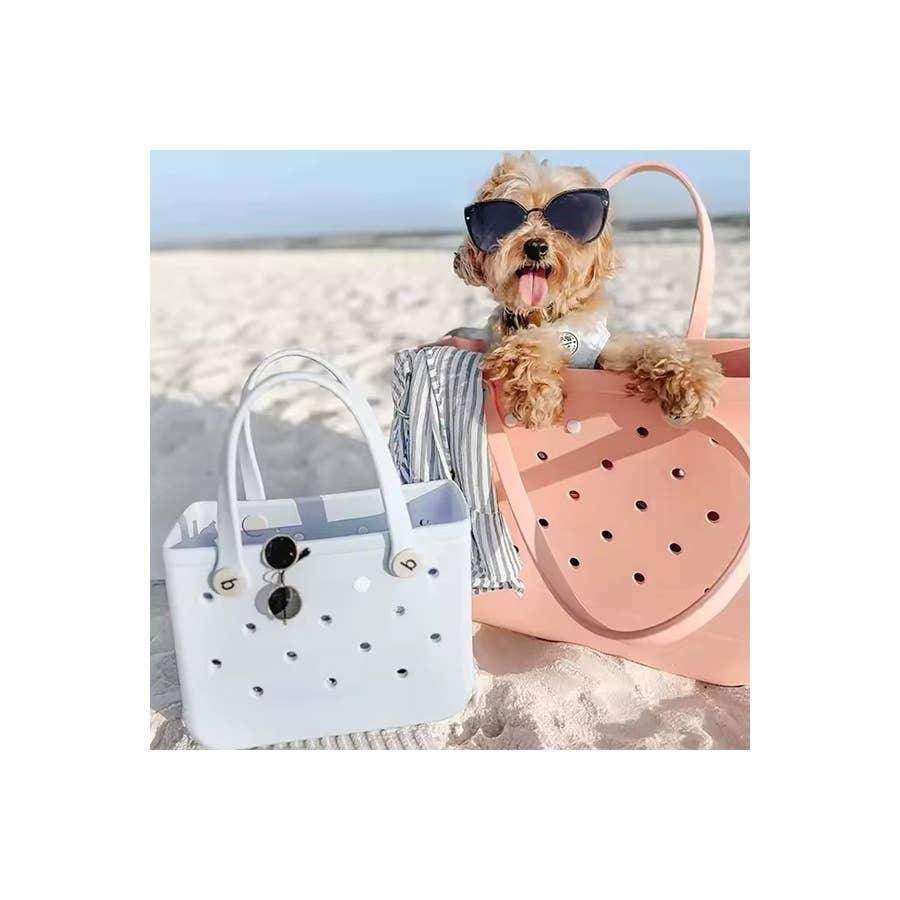 Summer Rubber Tote Solid Color Jelly Beach Bags - Songbird Gifts