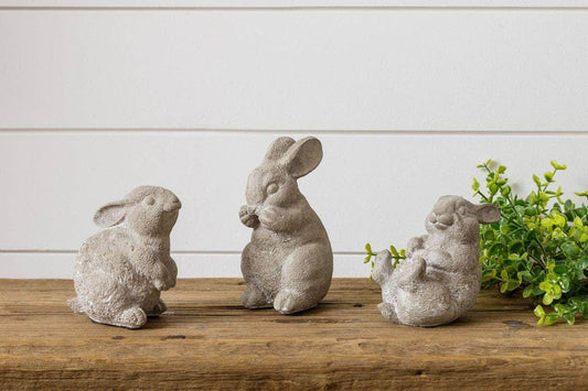 Cement Garden Bunnies (Pk/03 Ast) - Songbird Gifts