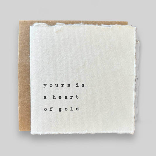 Small white handmade typewritten friend card  - Songbird Gifts