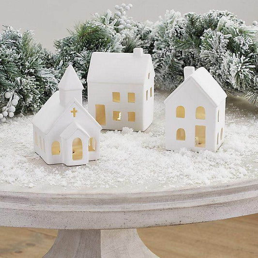 Ceramic Lighted Houses (set of 4) - Songbird Gifts