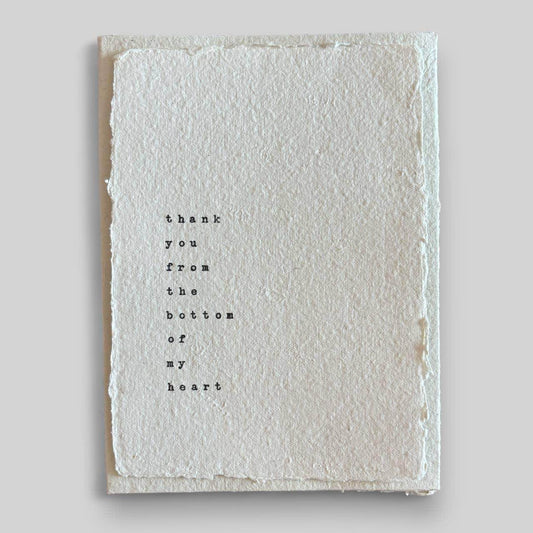 Handmade typewritten thankyou card - Songbird Gifts